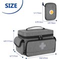 thumbnail image 1 of Pequeña bolsa de almacenamiento de medicamentos vacía, caja de primeros auxilios familiar, organizador de botellas de pastillas para suministros médicos de emergencia, gris (solo bolsa), 1 of 5