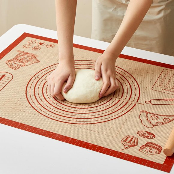 Alfombrilla de silicona para hornear masa de pastelería QUELLANCE, 50 x 70 cm, con medidas