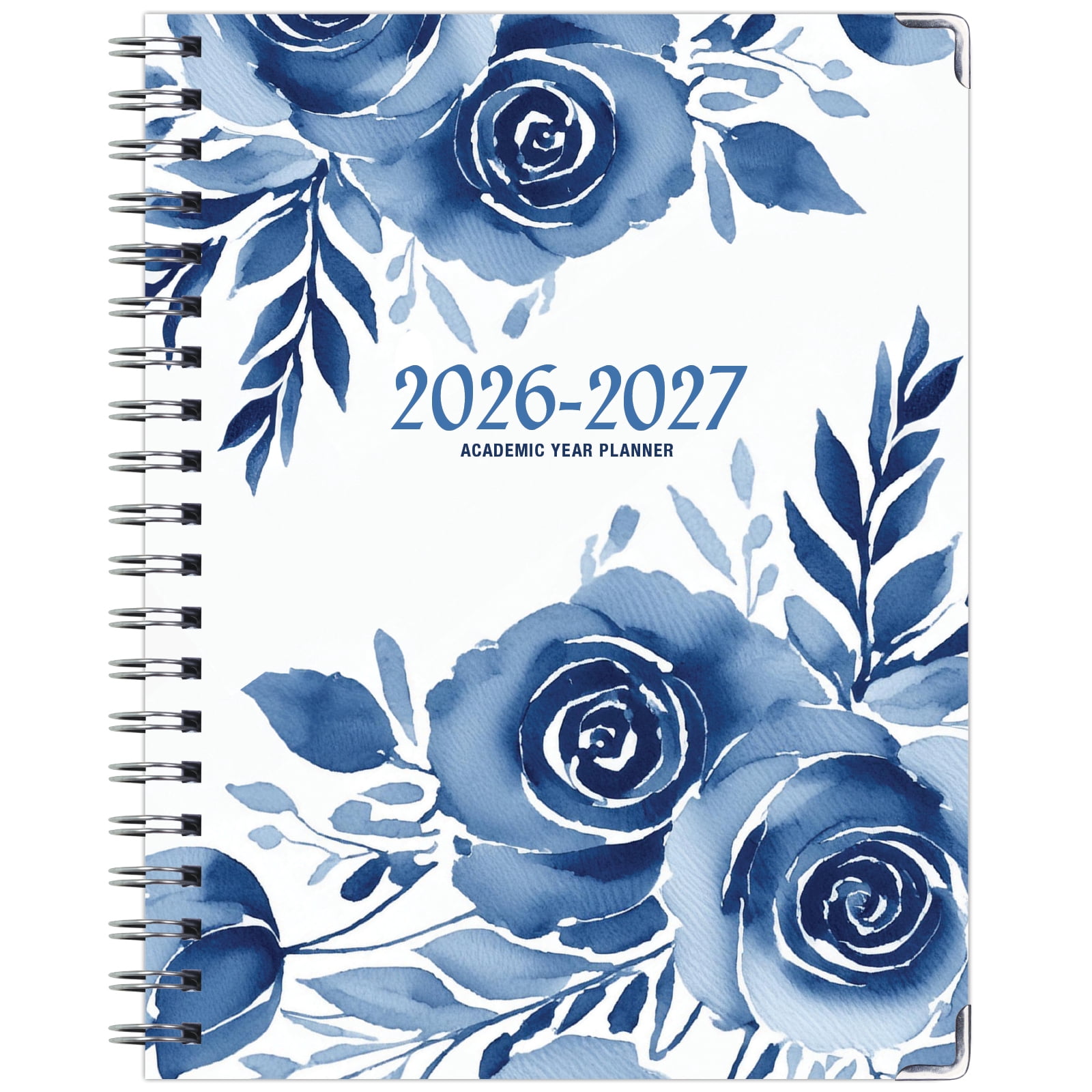 2026-2027 Excello Brands 8.5" x 11" Academic Year Hardcover Fashion Planner, Weekly/Monthly, 14 Month, Blue Bloom