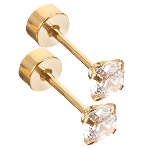 Masteelf 1 Pair Round Golden Earrings for Sensitive Ears, Plastic Material, Versatile Accessory for Everyday Use