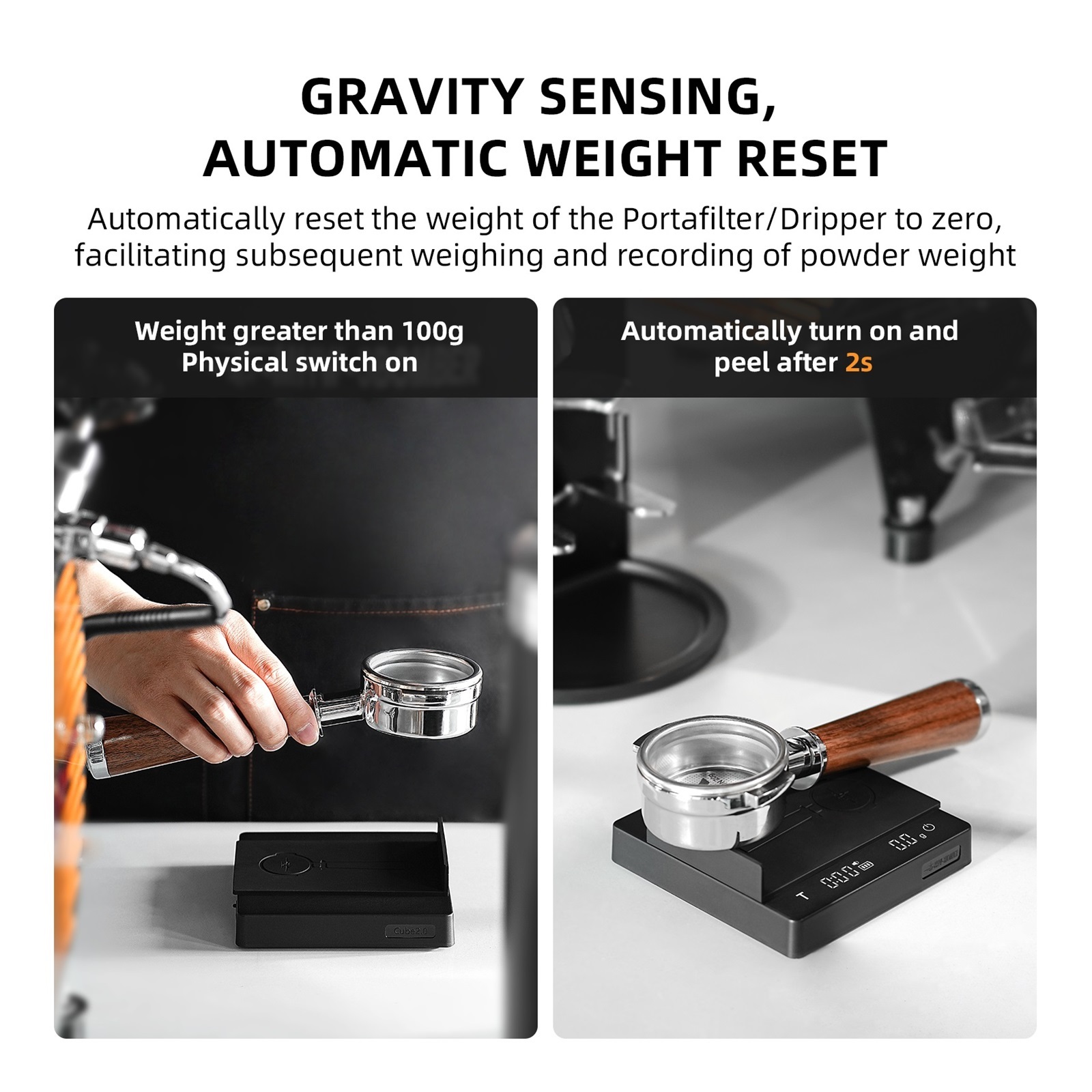 Digital Kitchen Coffee Scale High Precision Cyclic Rechargeable Espresso Electronic Scale Home ,High-Precision Weighing Technology