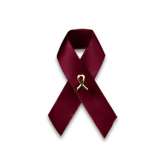 Satin Sickle Cell Anemia Awareness Ribbon Pins