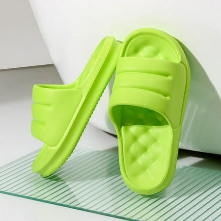 

CoCopeaunt Rimocy Women Thick Platform Slippers Home Indoor Bathroom Soft Non-slip Slides Woman Cloud Sandals Summer Beach Flip Flops