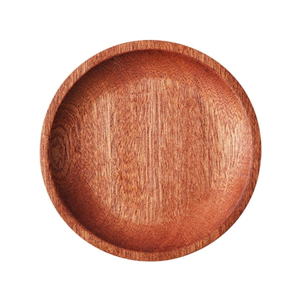 Bandeja de madera para servir Bandeja decorativa Bandeja de madera redonda versátil Bandeja de madera para 12cm x 12cm x 15cm