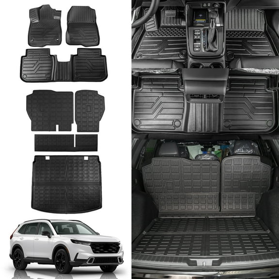 Floor Mats For 2023-2025 Honda CRV (Include Hybrid) Cargo Mat Honda CRV 2024 Accessories  (Fit Upper Deck, Trunk Mat Backrest Mats Floor Mats)