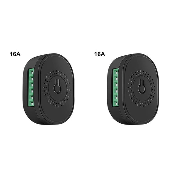 Shengyu Tuya WiFi Interrupteur Intelligent Lumière 10/16A Module 2 Voies Bricolage Marche Arrêt Peut Contrôle de Minuterie Interrupteur Sans Fil pour Maison Noir 16A 2Ensemble