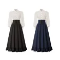 thumbnail image 2 of Vestido Medieval Retro de Halloween para mujer, Falda con cremallera de cola de pez, Burgurdy, disfraz de escenario renacentista, vestido de carnaval, fiesta, 2 of 5