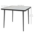 thumbnail image 2 of White Square Outdoor Dining Table for 4 - Marble Effect Glass & Steel Patio Table, 35.4" x 35.4" x 29.1", 2 of 7