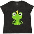 thumbnail image 3 of Inktastic Cute Frog, Green Frog, Frog Prince, Crown Women's Plus Size T-Shirt, 3 of 5
