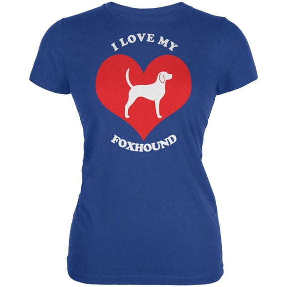 Valentines I Love My Foxhound Royal Juniors Soft T-Shirt - 2X-Large