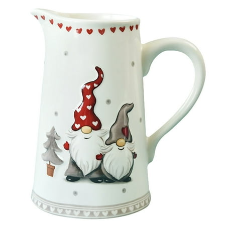 

YIHONGMU Gnome Christmas Teapot: Ceramic Pitcher & Utensil Holder