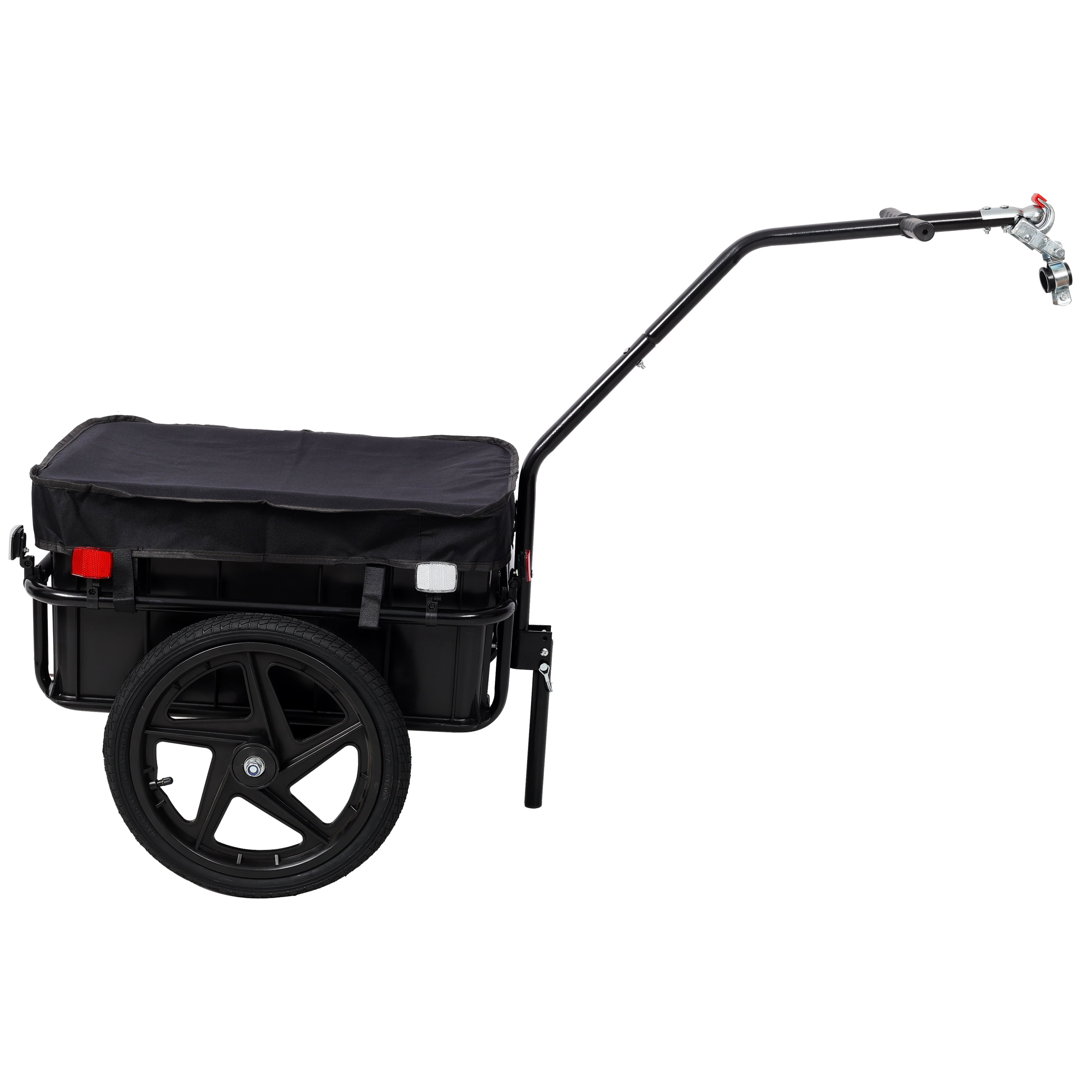 Bike Cargo Trailer with Support Bar, 600D PVC Waterproof Cover, Removable Box, Utility Bike Wagon Trailer for Shopping Camping and Outdoor Activities