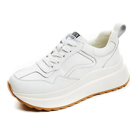 

Fashion Women Shoes Platform Sneakers Ladies Lace-up Casual Shoes Breathable Walking Shoes White Flat Girl Sneaker