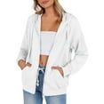thumbnail image 2 of Weardear Women's Full Zip Up Lightweight Hoodies Oversize Thin Long Sleeve Casual Hooded Jackets with Pockets, 2 of 6