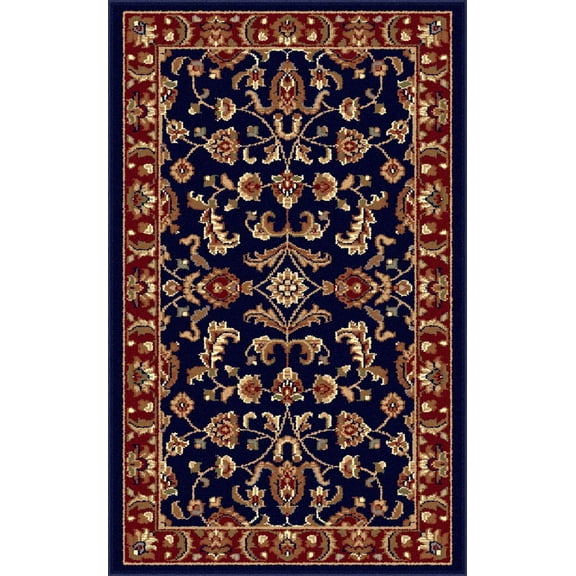 Tayse Sensation Area Rug 4797 NAVY Traditional Navy Blue Vines Leaves 2' x 3' Rectangle