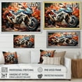 thumbnail image 4 of Designart "Essence Of Geometric Biking II" Motorcycle Floater Framed Wall Decor, 4 of 5