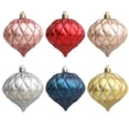 thumbnail image 2 of Farfi - Juego de 3 bolas navideñas de textura fina con diseño de cebolla, decoración navideña de plástico para colgar en el árbol, suministros para el hogar (plateadas), 2 of 8