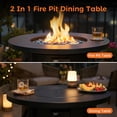 thumbnail image 5 of Bali Outdoors 30" Round Gas Fire Pit Table 50000 BTU Fire Column for Outside Backyard, Patio, Black, 5 of 11
