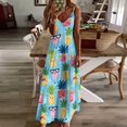 thumbnail image 3 of Lunarable Pineapple Design Sleeveless Dress Woman Fashion Long Dresses Women's Summer Suit Dress 2025, 3 of 7