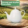 thumbnail image 6 of White Porcelain Teapot 2 Cup Raffles Small Ceramic Tea Pot for Loose Leaf Tea or Bags Modern White Teapots for Tea Party Durable Elegant Teapot Ceramic Teapot with Strainer for Daily Use, 6 of 7