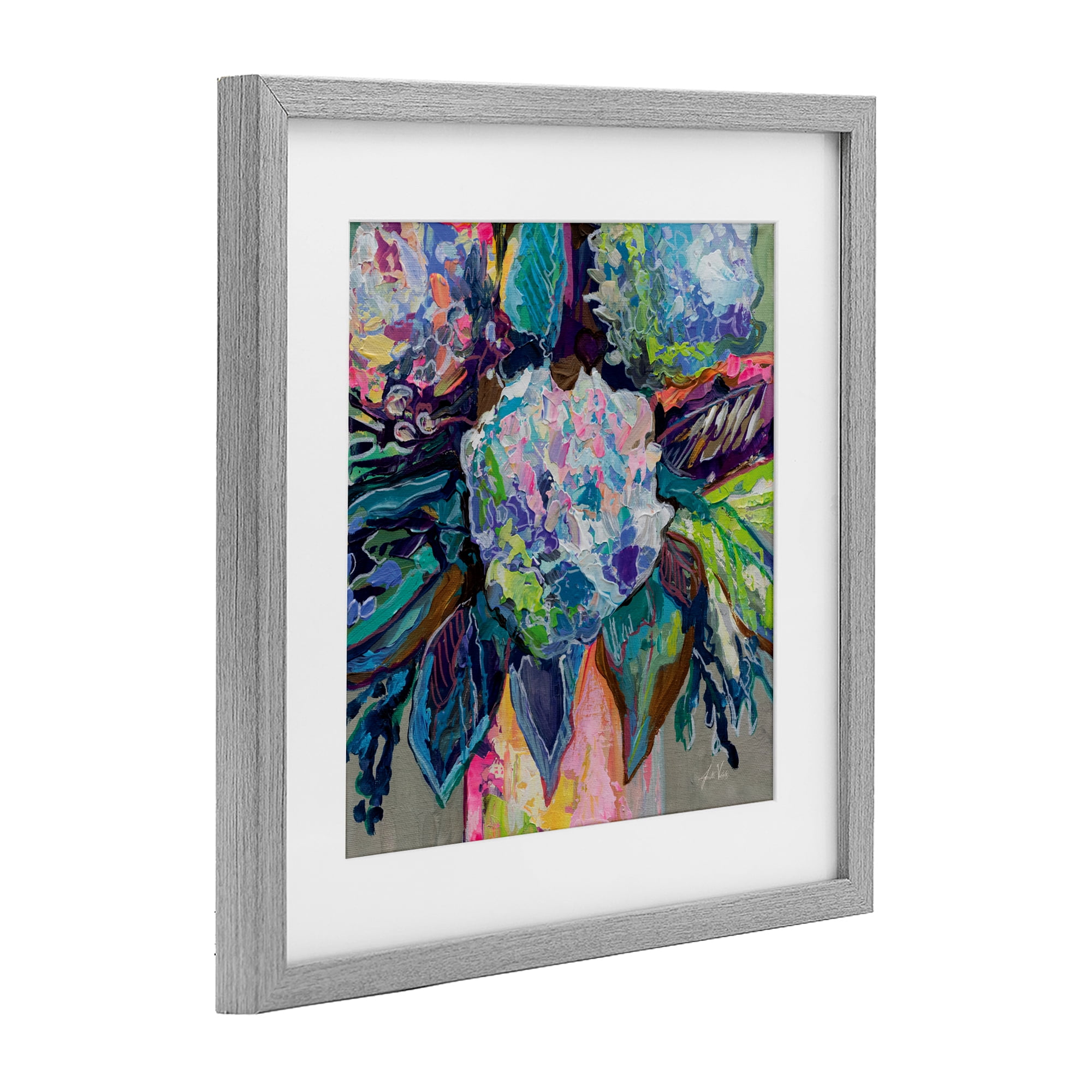 Stupell Industries Love That Gives Bouquet Gray Framed Print Under Glass, design by Jeanette Vertentes