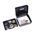 thumbnail image 2 of 20x16x9cm Combination Lock Cash Box with Coin Tray Money Box Desktop Safe Black, 2 of 4