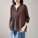 thumbnail image 3 of Chaquetas para mujer, moda coreana, chaquetas de béisbol holgadas de gran tamaño, cárdigans sólidos, abrigos de manga larga con cremallera, blusas vintage para mujer, 3 of 5