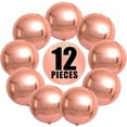 thumbnail image 4 of Big, Rose Gold Mylar Balloons - 12 Pieces, 22 Inch | Rose Gold Balloon, New Years Eve Party Supplies 2023 | Copper Balloons, Rose Gold Party Decorations | Rose Gold Balloons, Rose Gold Foil Balloon, 4 of 5