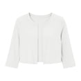 thumbnail image 3 of dazeni Women's 3/4 Sleeve Cardigan Jackets Fashion Open Front Cardigans Lightweigt Bolero Shrugs for Dresses White, 3 of 6