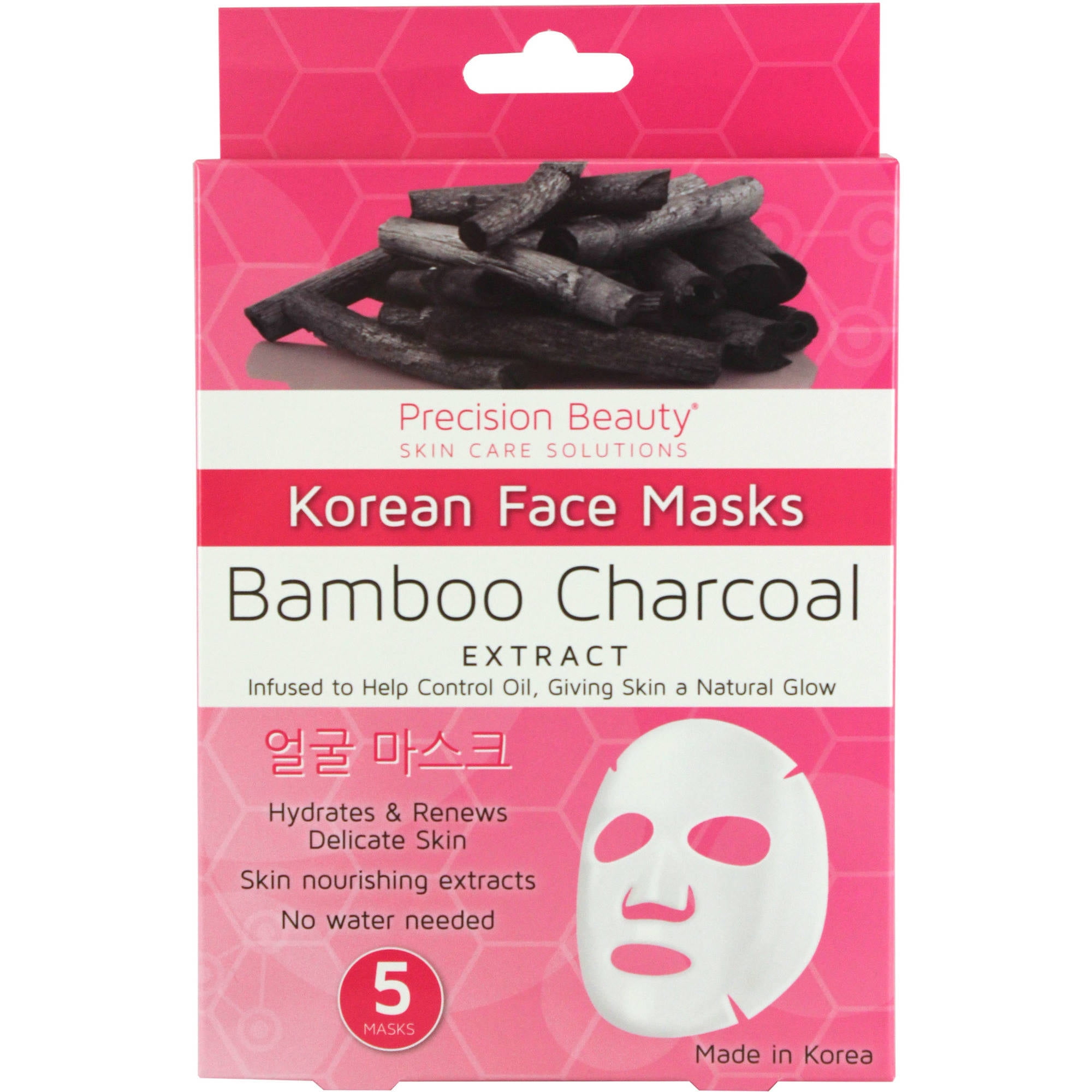 Swissco Precision Beauty Korean Mask Charcoal 5 Count Walmart Com