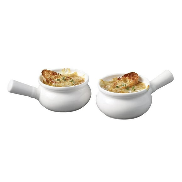 Starfrit Gourmet BISTRO Set of 2 Porcelain Onion Soup Bowls, Oven Safe, Microwave and Dishwasher Safe, 10 oz Capacity, Scratch and Stain Resistant, Perfect for Soups, Stews, Hot Appetizers