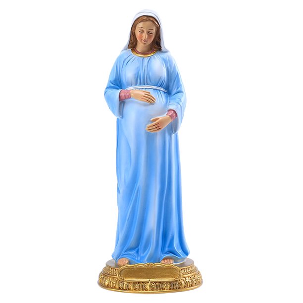 1 estatua de la Virgen María de resina para decoración de iglesias y escritorios.