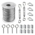 thumbnail image 2 of 15M 2Mm Convenient Stainless Steel Wire Rope Cable Hooks Hanging Kit Tent Rope, 2 of 9