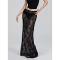 thumbnail image 6 of LMLYSoH Women's Lace Long Skirts Vintage High Waist Solid Color See-Through Midi Skirts Slim Fit Skirts, 6 of 9