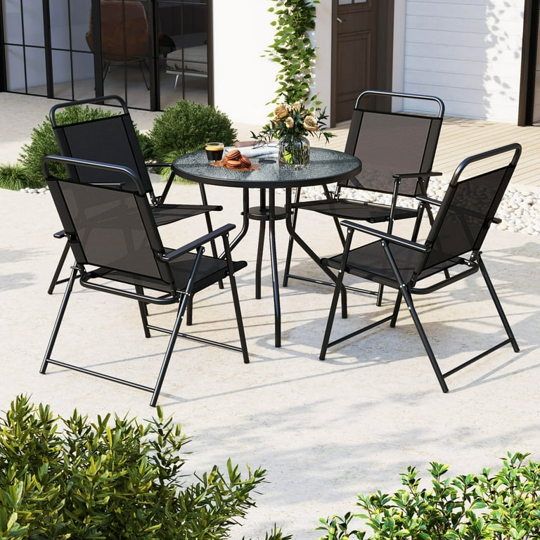 Dining Furniture Metal Folding Chairs Walmart Costway PCS Patio