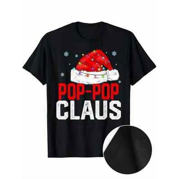 Velto Pop-Pop Claus Xmas Family Matching Grandpa Happy Holiday T-Shirt Men's All Size S-5XL