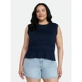 thumbnail image 2 of Time and Tru Women's Cotton Peplum Tank Top, Sizes XS-XXXL, 2 of 6