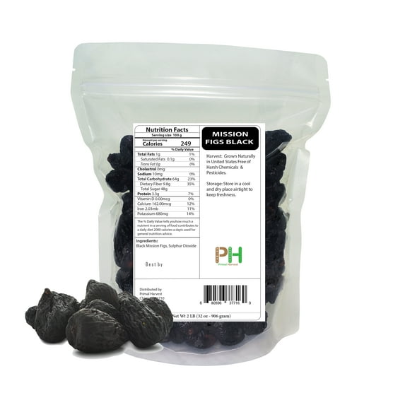 Black Mission Figs in Resealable Bags Grown and Packed in USA (5 LB)