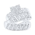 thumbnail image 3 of 10K White Gold His Hers Round Diamond Heart Matching Wedding Set 1 Cttw, Womens Size: 5-10, Mens Size: 7-13, 3 of 3