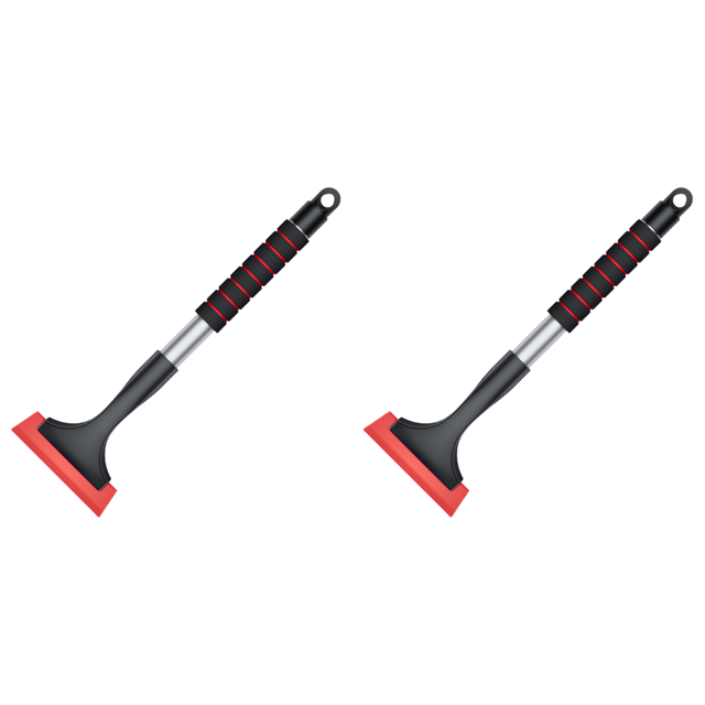 Rascador Hielo Extensible Con Esponja Herramienta Quitanieves para Invierno () Rojo