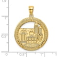 thumbnail image 3 of FB Jewels 14K Yellow Gold Boston Town Scene In Round Disc Pendant, 3 of 4