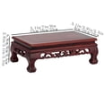 thumbnail image 2 of Hollow Out Carving Bonsai Display Stand, Rectangular Rosewood Decoration Bracket, 2 of 7