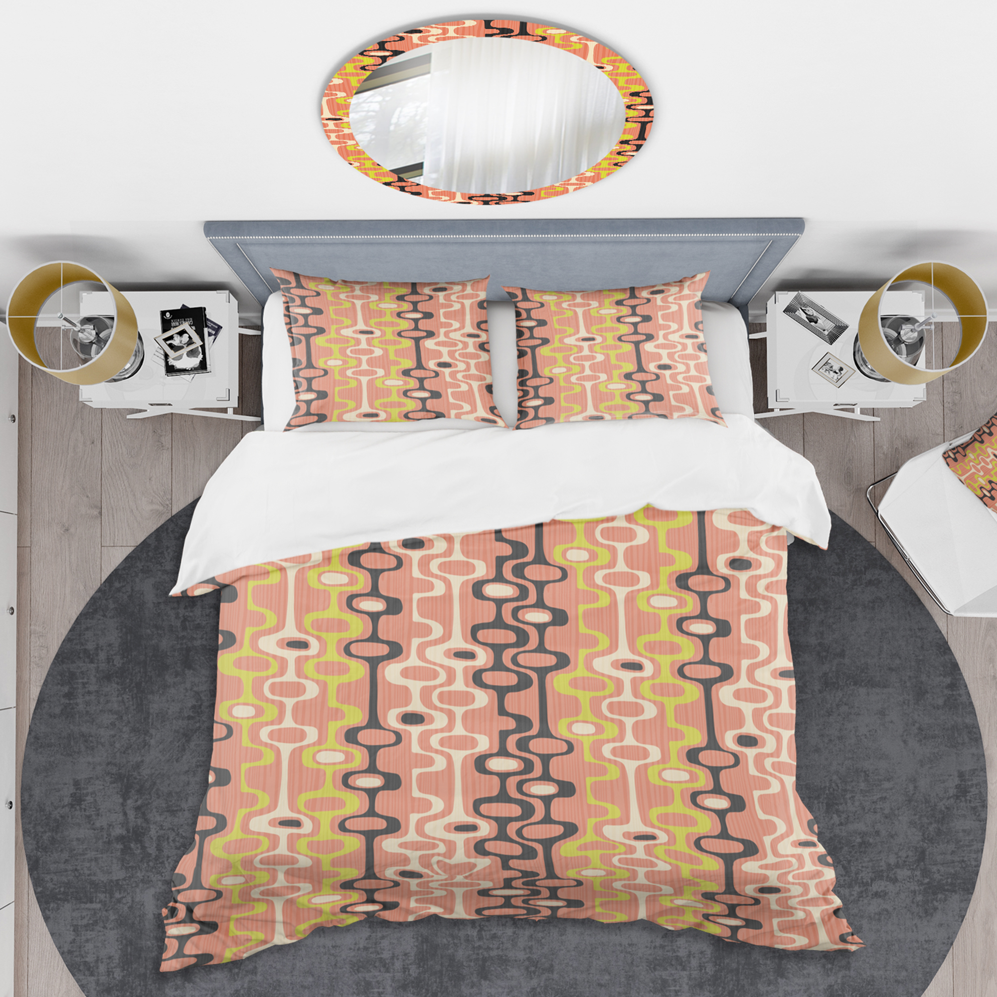 Designart 'Retro Abstract Design XIII' Mid-Century Modern Duvet Cover Set