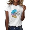 thumbnail image 2 of Sevevn Ladies' Fashionable Printed Short Sleeved T-shirt Top Gift for Girls White M, 2 of 5