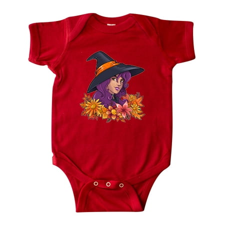 

Inktastic Witch with Autumn Flowers and Leaves Gift Baby Boy or Baby Girl Bodysuit