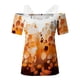thumbnail image 4 of Blusa informal de manga corta con cuello en V y encaje con hombros descubiertos para mujer OAVQHLG3B Store  lin121212, 4 of 5