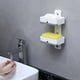 thumbnail image 2 of Jabonera con ventosa para ducha, jabonera para pared de ducha, jabonera resistente de doble capa, ahorradora de jabón con drenaje automático para baño, bandeja de jabón de cocina, sin, 2 of 8