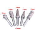 thumbnail image 5 of 5pcs/set Woodworking Steel Rotary File Wood Rotating Grinding Head Carving Rasp Drill Bit Kit Rotating Embossed Grinding Head Power Tools, 5 of 5
