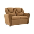 thumbnail image 5 of Suri Brown Childrens Push Back Loveseat Recliner Microfiber Double Seat&nbsp;, 5 of 11