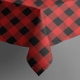 thumbnail image 5 of Red Black Plaid Checkered Pattern Square Tablecloth,Waterproof Square Table Cover,Wipeable Spillproof Washable Table Cover for Home Kitchen Party Decor 42"X42"(107x107cm), 5 of 6